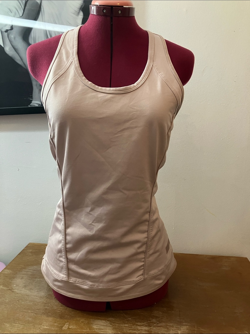 Stella McCartney size large adidas Light Beige rose Racerback Athletic Tank